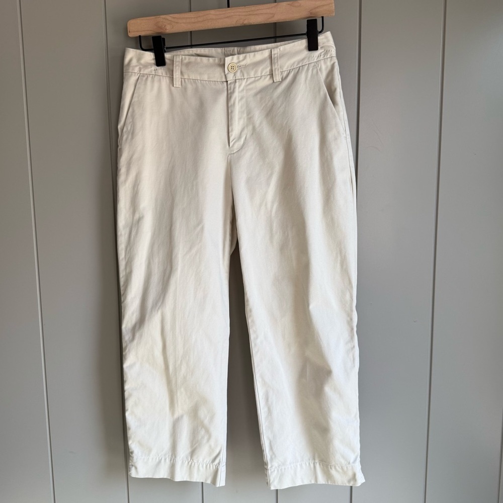 GAP Women’s Slim Light Tan Khaki Cropped Ankle Pants Size 2 Coastal, Preppy